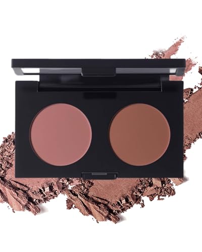 Matte Lidschatten Palette, 2 Farben Eyeshadow Matte Rose Red, Wasserfest und Langlebig, Hochpigmentierter lidschatten Matt Finish, Augen Festival Make-up für Veganer Schminke Mädchen und Frauen-02 von LYSdefeu