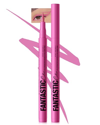 Mattes Liquid Eyeliner Pen Wasserfest,Bunt Eyeliner Pen Stift Hält 24 Stunden+,Pigmented With Long-lasting,Smudgeproof,Ultrapigmentiert,Schnell Trocknend Kreiert Definierte Linien,Veganer-04 Rosa von LYSdefeu