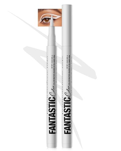 Mattes Liquid Eyeliner Pen Wasserfest,Bunt Eyeliner Pen Stift Hält 24 Stunden,Pigmented With Long-lasting,Smudgeproof,Ultrapigmentiert,Schnell Trocknend Kreiert Definierte Linien,Veganer-01 Weiß von LYSdefeu