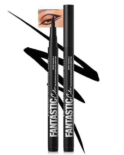 Mattes Liquid Eyeliner Pen Wasserfest,Bunt Eyeliner Stift Hält 24 Stunden+,Pigmented With Long-lasting,Smudgeproof,Ultrapigmentiert,Schnell Trocknend Kreiert Definierte Linien,Veganer-12 schwarz von LYSdefeu