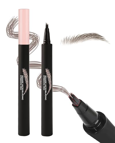Microblading Liquid Eyebrow Pencil,Augenbrauenstift Wasserfest Wischfest,Multiple Fork Tip Härchenzeichnung,Präziser Pinselspitze,Long Lasting Formula,Frauen Makeup Hält Den Ganzen Tag-02Mocha von LYSdefeu