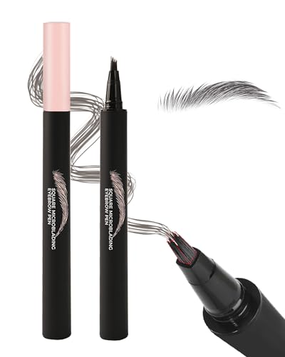 Microblading Liquid Eyebrow Pencil,Augenbrauenstift Wasserfest Wischfest,Multiple Fork Tip Härchenzeichnung,Präziser Pinselspitze,Long Lasting Formula,Frauen Makeup Hält Den Ganzen Tag-03Grau von LYSdefeu