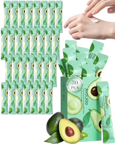 Mini Handcream Gift Set-30Pack Kleine Geschenke, Reisegrößen Bulk Hand Cream, Fragrance Moisturizing Hand Care für Sehr Trockene Hände, Mini Geschenke Weihnachtsgeschenke für Frauen Männer-Avocado von LYSdefeu