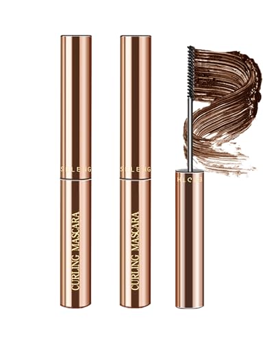 Slim Brush Mascara for Reife Ältere Frauen 60 Plus Set, 2 Pcs Mascara Braun Volumen und Länge, Wasserfest & Schweißfest, Lengthening Hypoallergenic Wimperntusche, for Sensitive Eyes Makeup von LYSdefeu