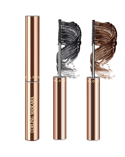 Slim Brush Mascara for Reife Ältere Frauen 60 Plus Set,2 Pcs Mascara Schwarz Braun Volumen und Länge,Wasserfest & Schweißfest, Lengthening Hypoallergenic Wimperntusche, for Sensitive Eyes Makeup von LYSdefeu