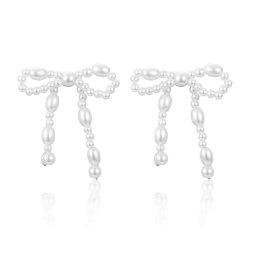 Bow Earrings, Schleifen Ohrringe für Damen Girls, Perlenohrringe Silber Schleifen Schmuck Frauen Geschenke Bow Earrings, Schleifen Ohrringe für Damen Girls, Perlenohrringe Silber Schleifen Schmuck Frauen Geschenke von LYTOPTOP