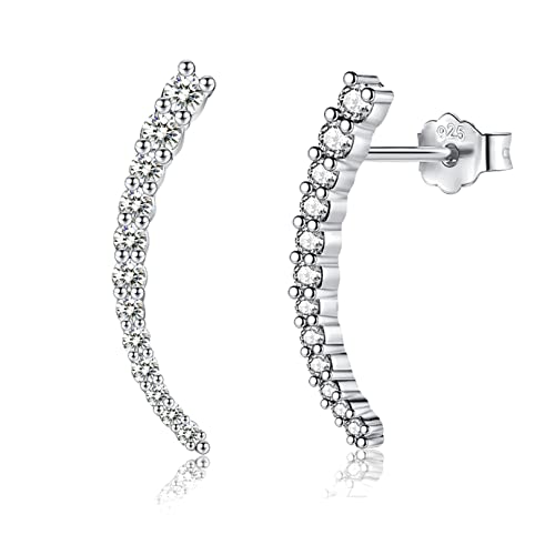 Damen Weißgold Ohrringe Set - Funkelnde Tragus Piercing Ohrringe mit Klein Erbse Design in Silber 925 für Damen und Mädchen als Geschenk von LYTOPTOP