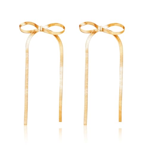 Dangle Schleifen Ohrringe für Damen, Long Bow Earrings for Women Girls, Schleife Ribbon Earrings Schmuck Ohrringe lange for Wedding Trendy Jewelry von LYTOPTOP