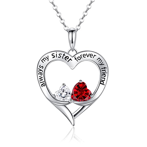 LYTOPTOP Herz Halskette Damen 925 Ketten | Schwester Silberkette Freunde Zwei Herzen Kette Silber Damen Ketten Schmuck Damen Geschenk für Frauen Mutter Weihnachten Geburstag mit Geschenkbox von LYTOPTOP