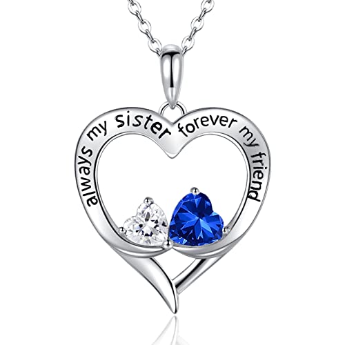 LYTOPTOP Herz Halskette Damen 925 Ketten | Schwester Silberkette Freunde Zwei Herzen Kette Silber Damen Ketten Schmuck Damen Geschenk für Frauen Mutter Weihnachten Geburstag mit Geschenkbox von LYTOPTOP