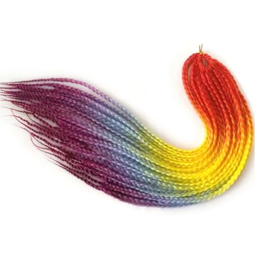 LYVQZPWLRFarbe gestalten, Damen Häkelzöpfe Synthetische 24-Zoll-Boxzöpfe 22 Wurzeln/Stück Flechten Haarverlängerungen Wärmefaserzöpfe(#130,24inches#4PcsLot) von LYVQZPWLR