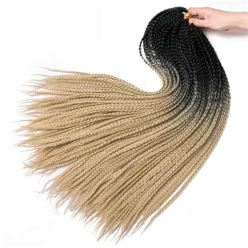 LYVQZPWLRFarbe gestalten, Damen Häkelzöpfe Synthetische 24-Zoll-Boxzöpfe 22 Wurzeln/Stück Flechten Haarverlängerungen Wärmefaserzöpfe(#27,24inches#4PcsLot) von LYVQZPWLR