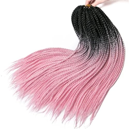 LYVQZPWLRFarbe gestalten, Damen Häkelzöpfe Synthetische 24-Zoll-Boxzöpfe 22 Wurzeln/Stück Flechten Haarverlängerungen Wärmefaserzöpfe(#3,24inches#9PcsLot) von LYVQZPWLR