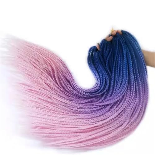LYVQZPWLRFarbe gestalten, Damen Häkelzöpfe Synthetische 24-Zoll-Boxzöpfe 22 Wurzeln/Stück Flechten Haarverlängerungen Wärmefaserzöpfe(#6,24inches#4PcsLot) von LYVQZPWLR