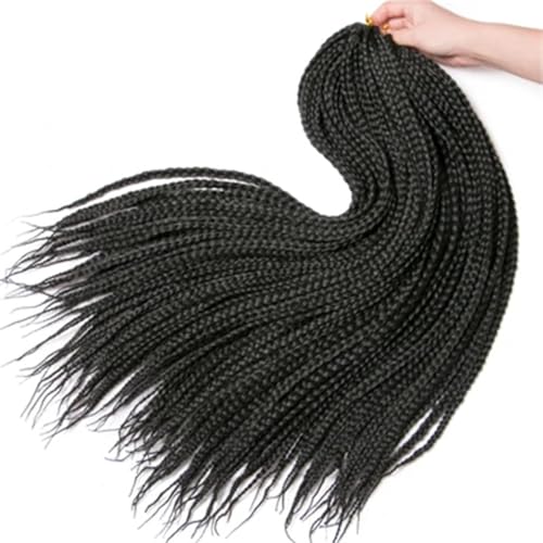 LYVQZPWLRFarbe gestalten, Damen Häkelzöpfe Synthetische 24-Zoll-Boxzöpfe 22 Wurzeln/Stück Flechten Haarverlängerungen Wärmefaserzöpfe(1,24inches#7PcsLot) von LYVQZPWLR