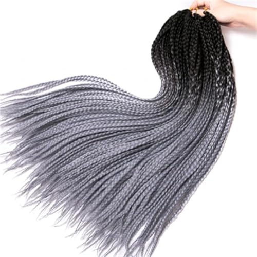 LYVQZPWLRFarbe gestalten, Damen Häkelzöpfe Synthetische 24-Zoll-Boxzöpfe 22 Wurzeln/Stück Flechten Haarverlängerungen Wärmefaserzöpfe(2,24inches#4PcsLot) von LYVQZPWLR