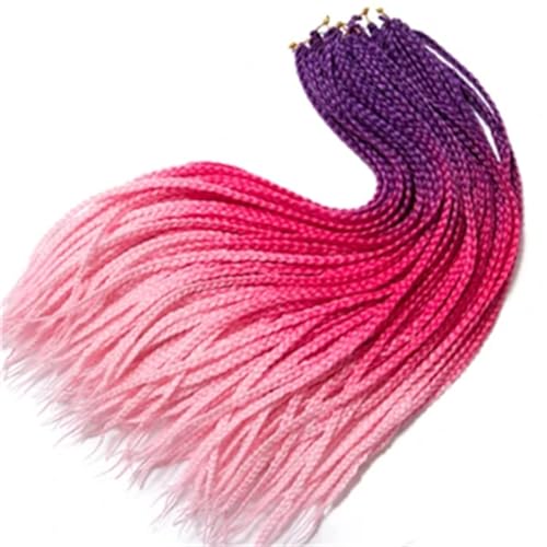 LYVQZPWLRFarbe gestalten, Damen Häkelzöpfe Synthetische 24-Zoll-Boxzöpfe 22 Wurzeln/Stück Flechten Haarverlängerungen Wärmefaserzöpfe(99,24inches#3PcsLot) von LYVQZPWLR