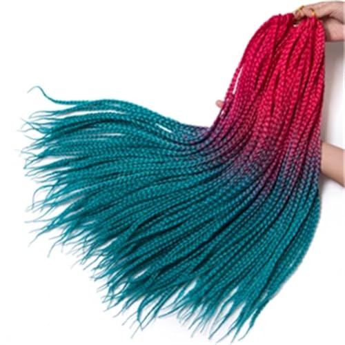 LYVQZPWLRFarbe gestalten, Damen Häkelzöpfe Synthetische 24-Zoll-Boxzöpfe 22 Wurzeln/Stück Flechten Haarverlängerungen Wärmefaserzöpfe(NC4HL,24inches#3PcsLot) von LYVQZPWLR