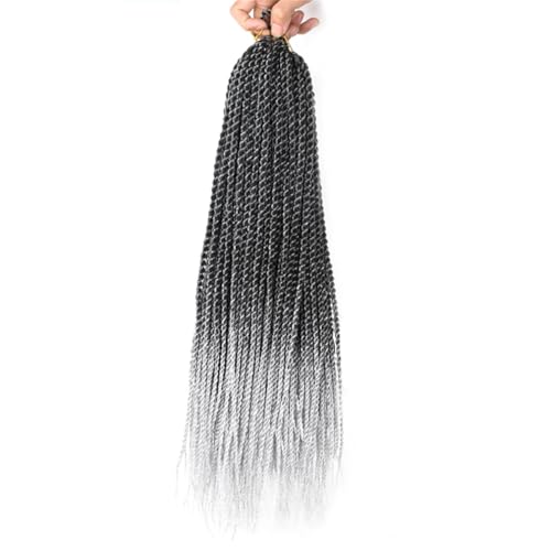 LYVQZPWLRFarbe gestalten, Frauen Twisted Hair Crochet Braids 30 Stränge Schwarz Braun Lila Crochet Braids for Frauen Synthetisches Flechten(7,22inches#1PcsLot) von LYVQZPWLR