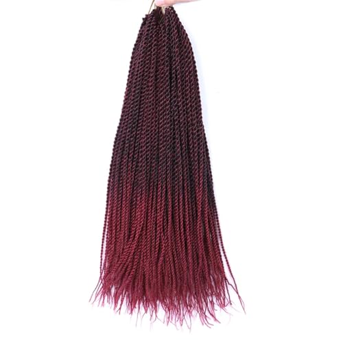 LYVQZPWLRFarbe gestalten, Frauen Twisted Hair Crochet Braids 30 Stränge Schwarz Braun Lila Crochet Braids for Frauen Synthetisches Flechten(T2,18inches#1PcsLot) von LYVQZPWLR