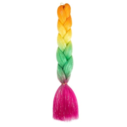 LYVQZPWLRFarbe gestalten, Synthetische Zöpfe Extensions Regenbogen farbige Flechthaar 24 Zoll for Frauen DIY Frisur(H67) von LYVQZPWLR