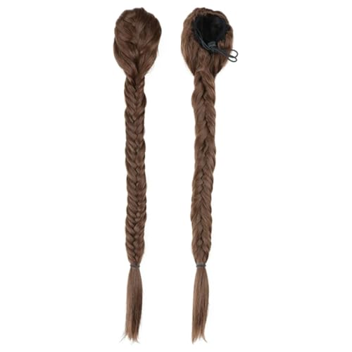 LYVQZPWLRFarbe gestalten, Synthetische geflochtene Fischschwanz-Zopf-Kordelzug-Pferdeschwanz-Haarverlängerungen for Frauen 24 Zoll geflochtenes Pferdeschwanz-Haarteil(8) von LYVQZPWLR