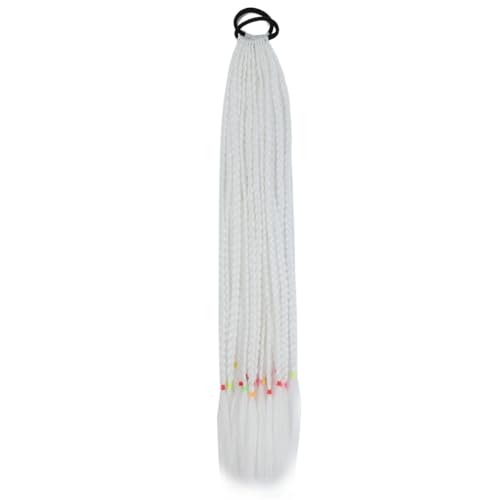 LYVQZPWLRFarbe gestalten, Synthetische geflochtene Pferdeschwanz-Haarverlängerung Regenbogenfarbene Zöpfe Pferdeschwanz mit elastischen Bändern Mädchen-Pferdeschwanz(Q3760) von LYVQZPWLR