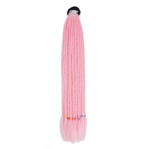 LYVQZPWLRFarbe gestalten, Synthetische geflochtene Pferdeschwanz-Haarverlängerung Regenbogenfarbene Zöpfe Pferdeschwanz mit elastischen Bändern Mädchen-Pferdeschwanz(Q37A16) von LYVQZPWLR