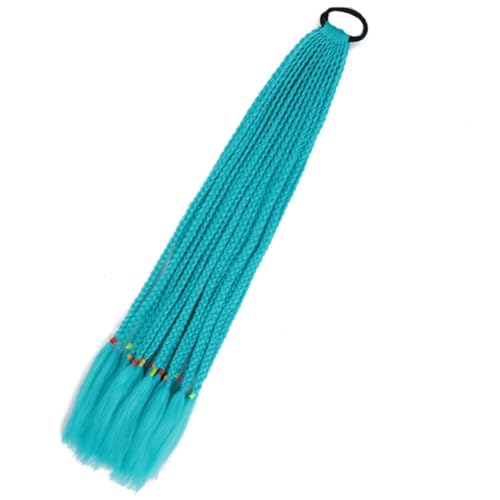 LYVQZPWLRFarbe gestalten, Synthetischer Farbverlauf Boxing Geflochtener Pferdeschwanz for Mädchen mit elastischen Haargummibändern Haarschmuck Perücke Stirnband Haarteil(A27) von LYVQZPWLR