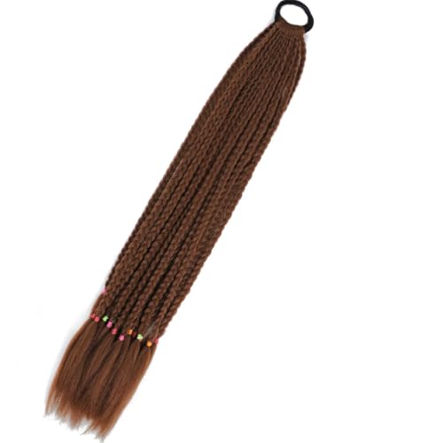 LYVQZPWLRFarbe gestalten, Synthetischer Farbverlauf Boxing Geflochtener Pferdeschwanz for Mädchen mit elastischen Haargummibändern Haarschmuck Perücke Stirnband Haarteil(A37) von LYVQZPWLR