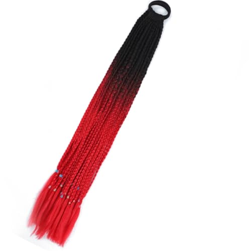 LYVQZPWLRFarbe gestalten, Synthetischer Farbverlauf Boxing Geflochtener Pferdeschwanz for Mädchen mit elastischen Haargummibändern Haarschmuck Perücke Stirnband Haarteil(B1) von LYVQZPWLR