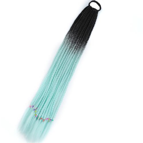 LYVQZPWLRFarbe gestalten, Synthetischer Farbverlauf Boxing Geflochtener Pferdeschwanz for Mädchen mit elastischen Haargummibändern Haarschmuck Perücke Stirnband Haarteil(B16) von LYVQZPWLR