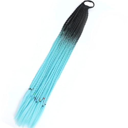 LYVQZPWLRFarbe gestalten, Synthetischer Farbverlauf Boxing Geflochtener Pferdeschwanz for Mädchen mit elastischen Haargummibändern Haarschmuck Perücke Stirnband Haarteil(B24) von LYVQZPWLR