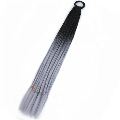 LYVQZPWLRFarbe gestalten, Synthetischer Farbverlauf Boxing Geflochtener Pferdeschwanz for Mädchen mit elastischen Haargummibändern Haarschmuck Perücke Stirnband Haarteil(B37) von LYVQZPWLR