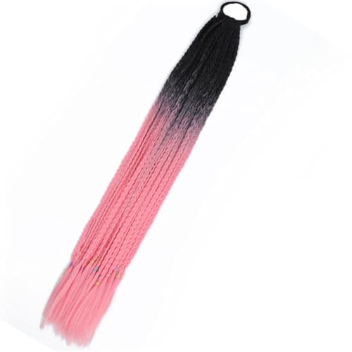 LYVQZPWLRFarbe gestalten, Synthetischer Farbverlauf Boxing Geflochtener Pferdeschwanz for Mädchen mit elastischen Haargummibändern Haarschmuck Perücke Stirnband Haarteil(B4) von LYVQZPWLR