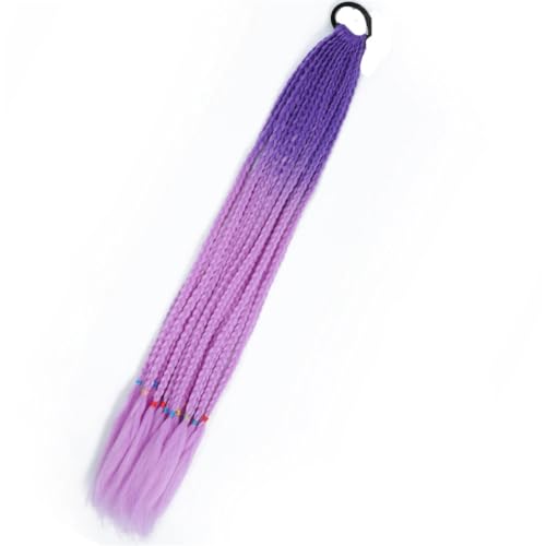 LYVQZPWLRFarbe gestalten, Synthetischer Farbverlauf Boxing Geflochtener Pferdeschwanz for Mädchen mit elastischen Haargummibändern Haarschmuck Perücke Stirnband Haarteil(B47) von LYVQZPWLR