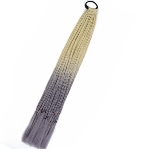 LYVQZPWLRFarbe gestalten, Synthetischer Farbverlauf Boxing Geflochtener Pferdeschwanz for Mädchen mit elastischen Haargummibändern Haarschmuck Perücke Stirnband Haarteil(B50) von LYVQZPWLR