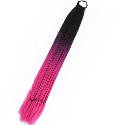 LYVQZPWLRFarbe gestalten, Synthetischer Farbverlauf Boxing Geflochtener Pferdeschwanz for Mädchen mit elastischen Haargummibändern Haarschmuck Perücke Stirnband Haarteil(B7) von LYVQZPWLR