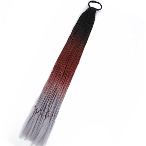 LYVQZPWLRFarbe gestalten, Synthetischer Farbverlauf Boxing Geflochtener Pferdeschwanz for Mädchen mit elastischen Haargummibändern Haarschmuck Perücke Stirnband Haarteil(C17) von LYVQZPWLR