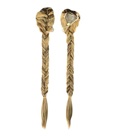 LYVQZPWLRFarbe gestalten, Synthetisches Haar Geflochtener Fischschwanz Kordelzug Pferdeschwanz Clip In Haarverlängerung for Frauen Zopf Pferdeschwanz Schwanz Haarteil(SL66 F22 10) von LYVQZPWLR
