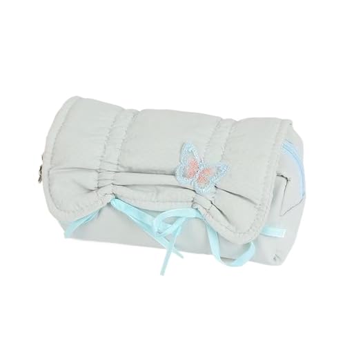 LYXYGMV 2 PCS Canvas Federmäppchen mit Ballett-Bogen-Design Große Kapazität Student Schreibwaren Aufbewahrungsbox Seil Für Schulbedarf und Büro(Blue) von LYXYGMV