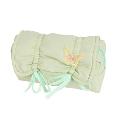 LYXYGMV 2 PCS Canvas Federmäppchen mit Ballett-Bogen-Design Große Kapazität Student Schreibwaren Aufbewahrungsbox Seil Für Schulbedarf und Büro(Green) von LYXYGMV