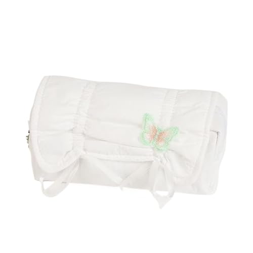 LYXYGMV 2 PCS Canvas Federmäppchen mit Ballett-Bogen-Design Große Kapazität Student Schreibwaren Aufbewahrungsbox Seil Für Schulbedarf und Büro(White) von LYXYGMV