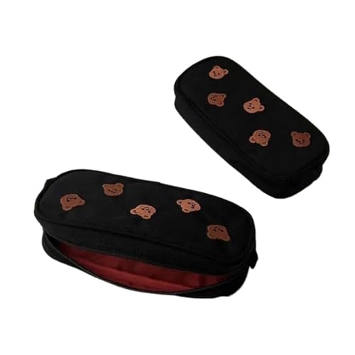 LYXYGMV 2 Stück Bär Stickerei Leinwand Bleistift Tasche Stift Fall Kinder Geschenk Kosmetik Schreibwaren Studenten Lieferungen Für Schulbedarf und Büro von LYXYGMV