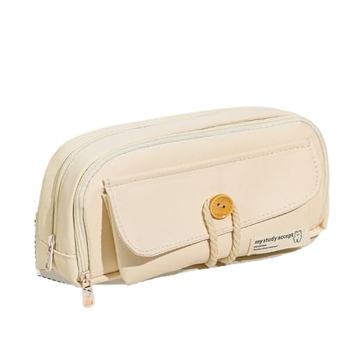 LYXYGMV Federtasche, Federmäppchen mit großer Kapazität for Schreibwaren Design, geeignet for Schüler der Oberstufe Für Schulbedarf und Büro(White) von LYXYGMV