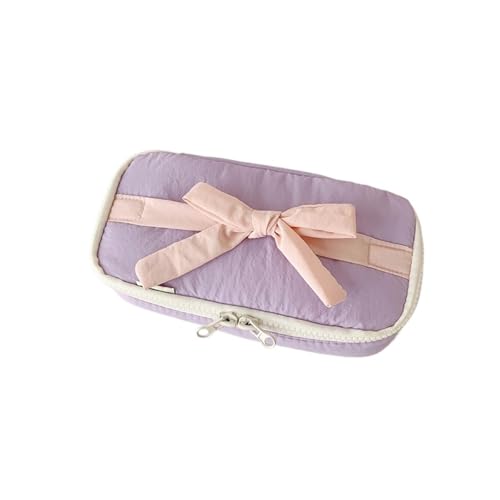 LYXYGMV Stoff Handwerk Bleistift Fall Minimalist Bowknot Buggy Tasche Student Schreibwaren Desktop Lagerung Für Schulbedarf und Büro(Purple) von LYXYGMV
