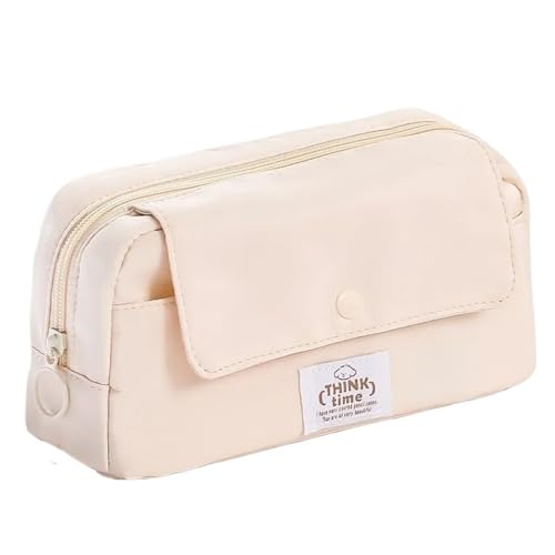 LYXYGMV Transparentes Federmäppchen mit großem Fassungsvermögen, multifunktionale Schreibwarentasche, ideal zur Aufbewahrung Für Schulbedarf und Büro(Beige) von LYXYGMV