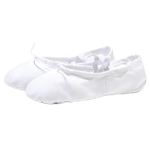 Stoffkopf Yoga Hausschuhe Lehrer Fitnessstudio Indoor Übung Canvas Ballett Tanzschuhe Kinder Mädchen Frau Für Tanztraining oder Auftritt(Color1,EU22(14.5cm)) von LYXYGMV
