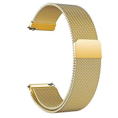 LYYLTX Edelstahl Mesh Uhrenarmband 18mm Metall Ersatz Armband Magnetverschluss Smartwatch Schnellverschluss Watch Uhren Gold Ersatzband Für Damen Herren von LYYLTX