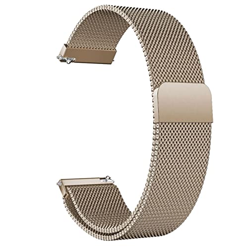 LYYLTX Edelstahl Mesh Uhrenarmband Metall Ersatz Armband Magnetverschluss Smartwatch Schnellverschluss Watch Uhren Ersatzband Für Damen Herren 14mm 16mm18mm 20mm 22mm 24mm (16mm,VintageGold) von LYYLTX